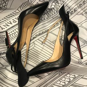 Mascara leather black Christian Louboutin 36